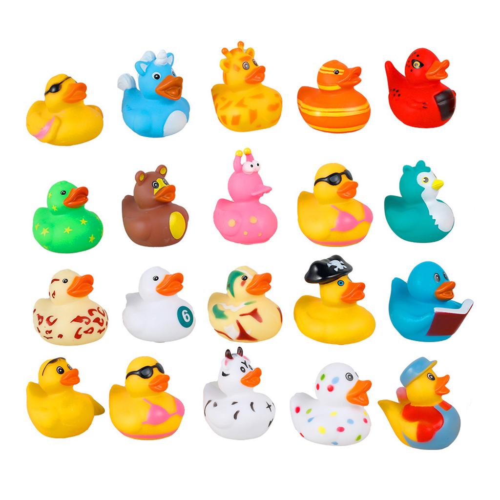 50/30/20 Stück Gummi-Enten-Spielzeugset Kinder Bade-Pool Badespielzeug Niedliche Schwimmende Ente Quak Spritzspielzeug Mit Ablaufloch Verschiedene Kindergeschenke