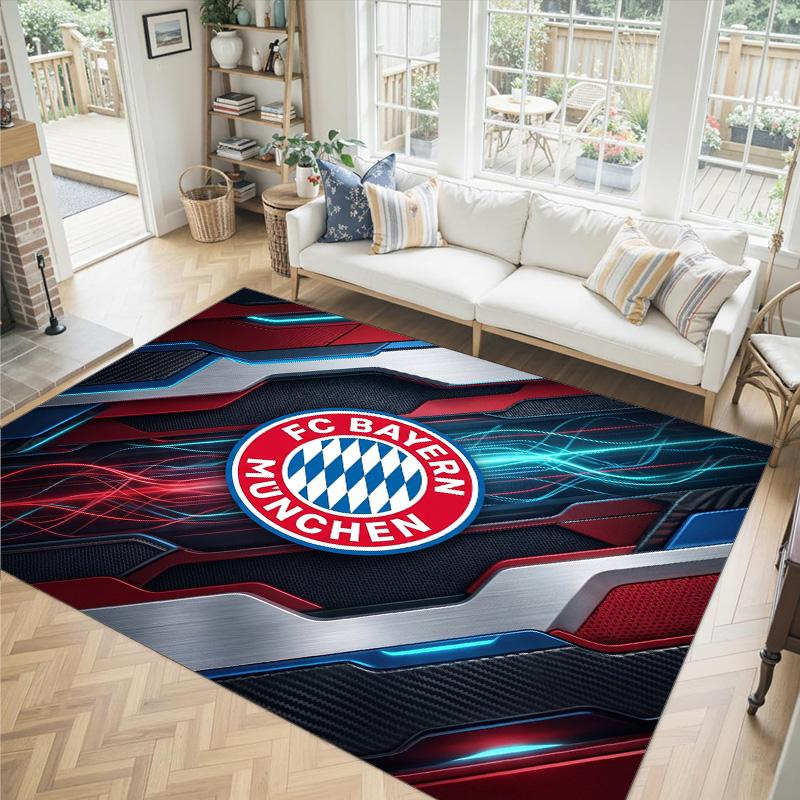 Diseño del Bayern de Múnich Alfombra de Terciopelo de Cristal Acogedora No?Alfombra Estampada Antideslizante Para Dormitorio Sala de Estar Entrada