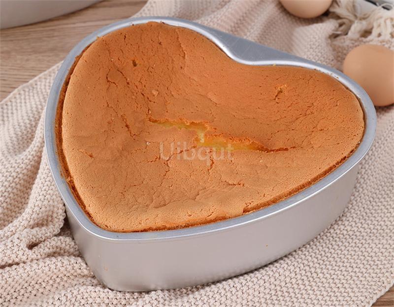 3/4/5/6/7/8/10/11 Inch Heart Shaped Cake Pan mold Solid Bottom Aluminum Alloy Chocolate Cake Pan Silver Tin Baking Mold Mould