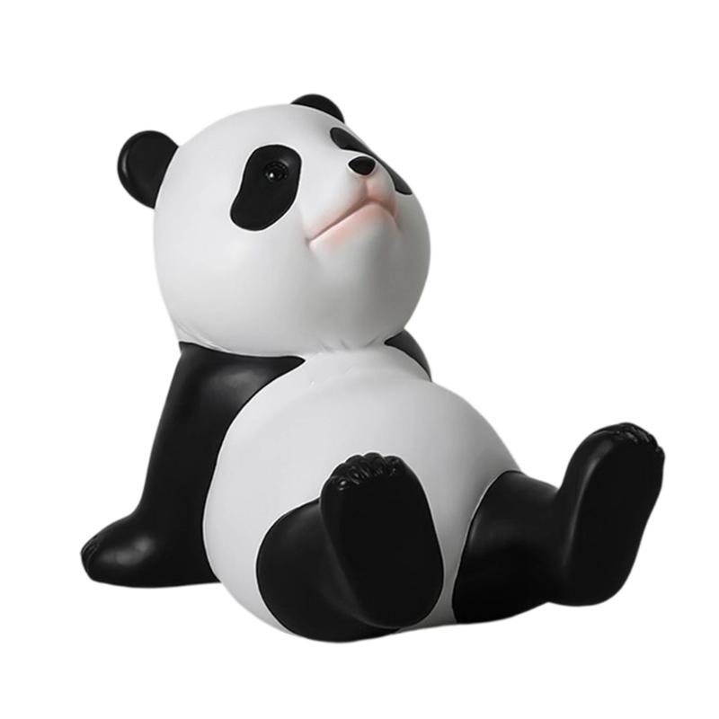 Panda Shaped Mobile Phone Holder Tablet Stand Resin Decoration For Desk Shelf Bedroom Kitchen Decors