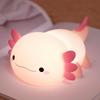 Axolotl Nachtlicht, Niedlicher Salamander Silikon Touch Kinderzimmerlampe, Timer Dimmbar Wiederaufladbar LED Nachtlicht, Weich Kleinkind Stillen Schlafzimmer Nachttisch