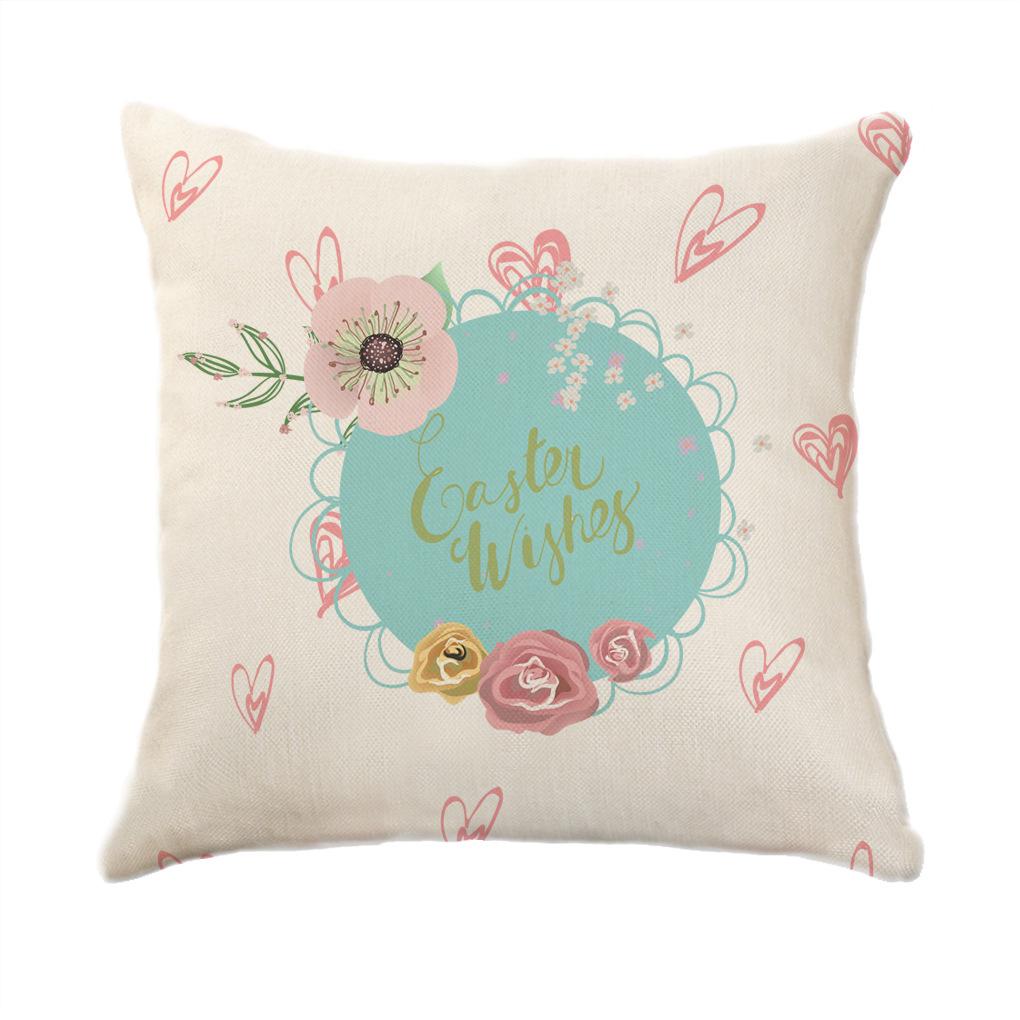 

Easter Eggs Linen Pillow Case Rabbit Digital Printing Pillow Waist Premium Durable Quality Useful Practical Reliable 45Cm