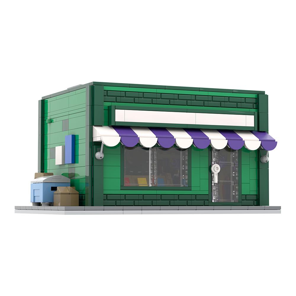 Gobricks MOC Simpsoned Springfield Baseball Card Shop Modular Bricks Model Baseball Card Shop Modular Building Blocks Toys Gift
