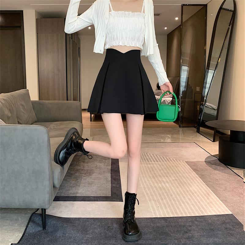 

Women s Academic Style Spring Versatile Casual All-match Versatile Skirt Plus Size Slimming Hip-Covering High-Waisted A-Line Short Skirt XS