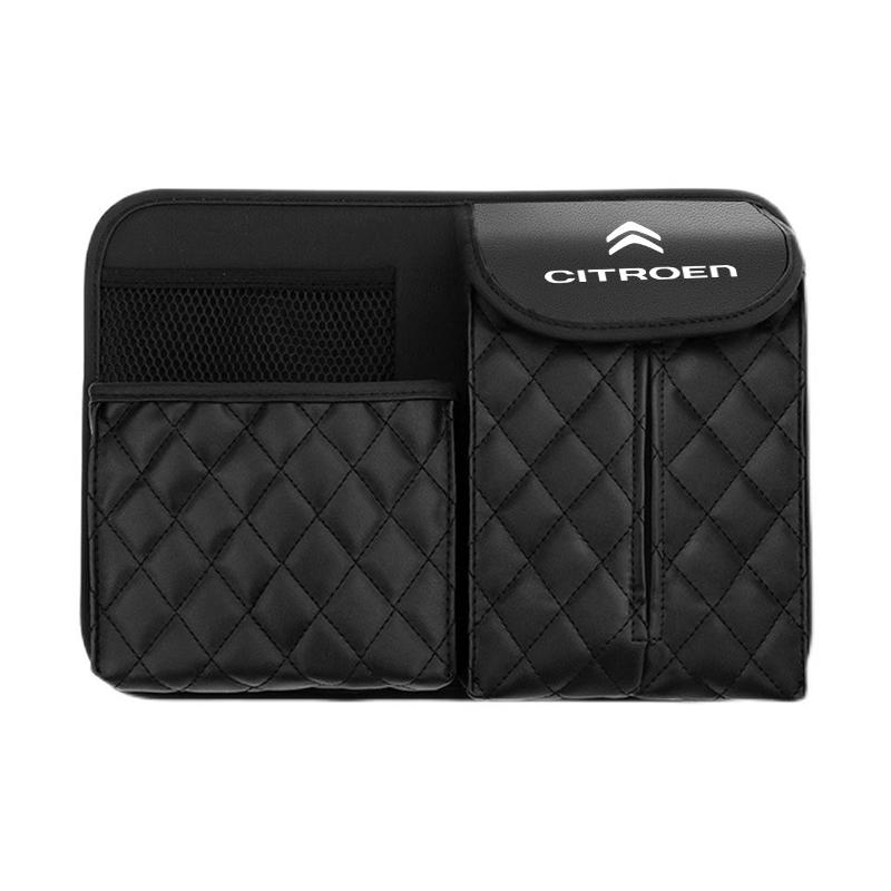 

Car Seat Storage Bag Leather Organizer For Citroen C3 C5 AIRCROSS C5X C4 Cactus e-C4 X e-C3 Berlingo C-Elysee C1 C-Crosser C6 C2