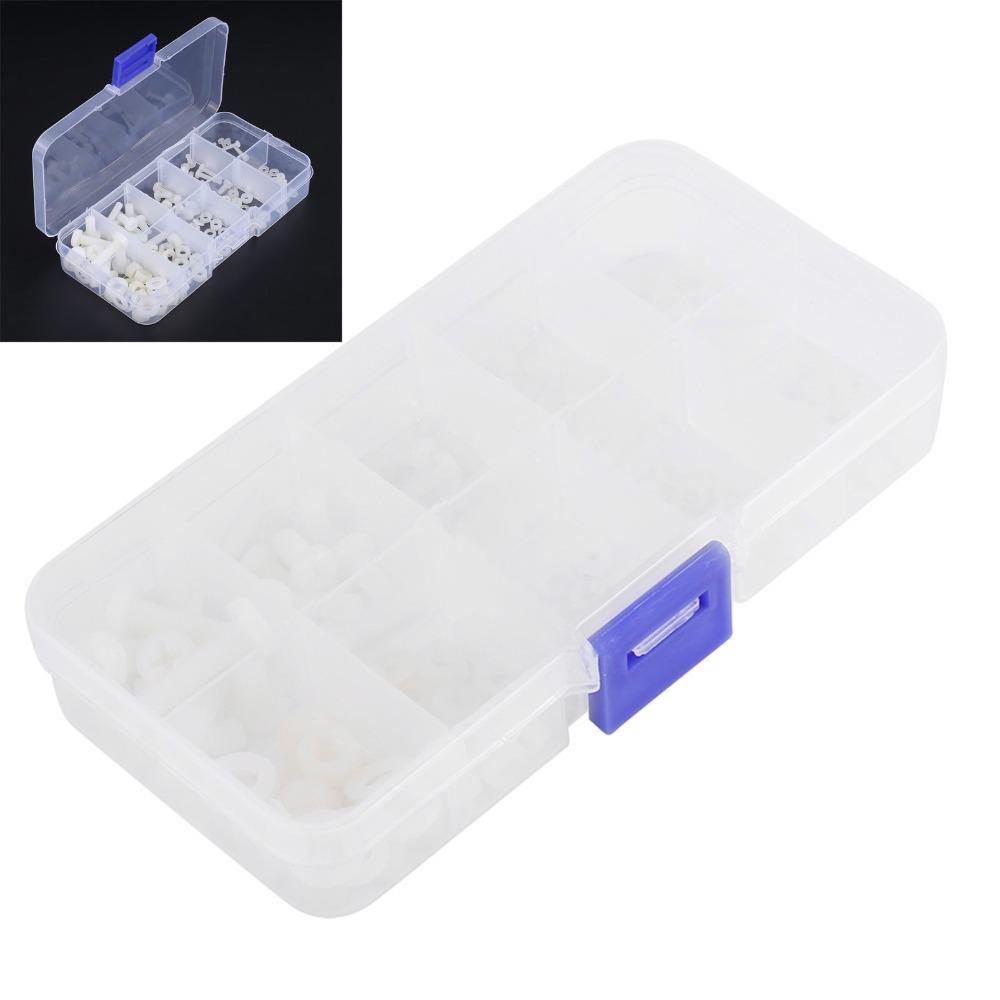 150 pcs M2 M2.5 M3 M4 M5 Size Nylon Screw Nut Washer Assortment Kit