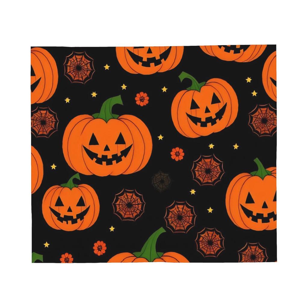 Halloween Blankets Orange Black Cats Pumpkins Bats Fuzzy Throw Blanket Airplane Travel Decoration Ultra-Soft Warm Bedspreads