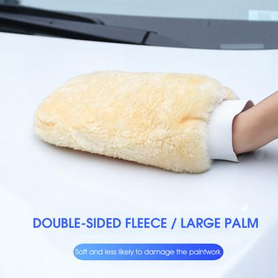 1 st Bilrengöringshandske Dubbelsidig Fleece Stor Handflata Luddfri Bilrengöringstillbehör Bil Fodrad Tvätthandske för Bil