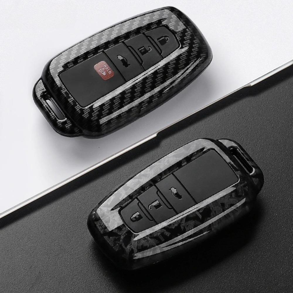 ABS Kohlefaser Auto Schlüsselhülle Abdeckung Schale Schlüsselanhänger für Toyota Prius Camry Corolla C-HR CHR RAV4 Prado 2018 2022 Schlüsselanhänger Zubehör