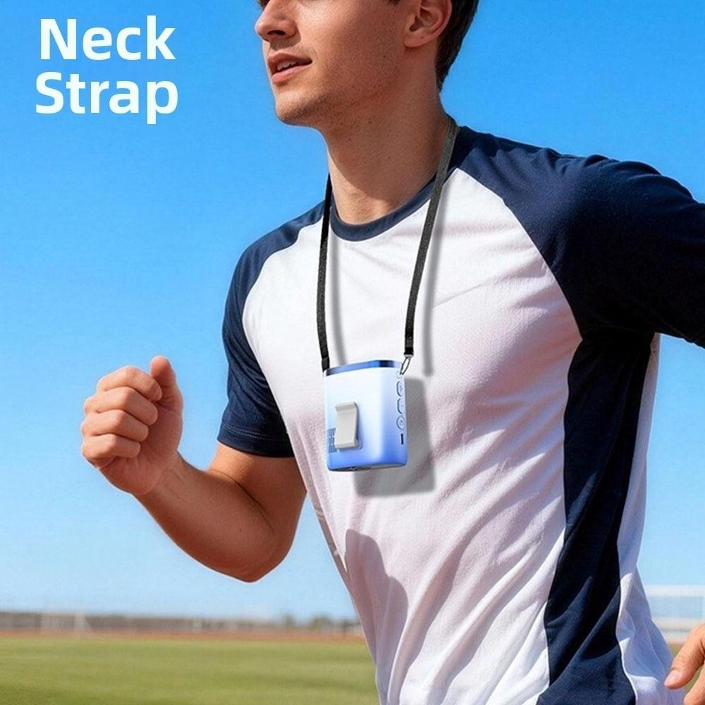 USB Rechargeable Cooling Fan Strong Airflow Mini Electric Fan Hanging Neck Fan  Outdoor Activities
