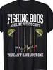 Men'S Fishing Rod T Shirt- 100% Material Casual Crew Neck T Shirt With 'Fishing Rods Are Like Potato Chips' Print Short Sleeve S