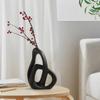 Abstract Ceramic Handicraft Cross Geometry Flower Vase Hollow Vase Rockery Floral Arrangement Accessories Home Decoration