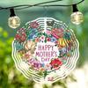 Open - 1pc Happy Mother's Day Patterned Mandala Wind Chime - Rotating Art Decor, Perfect for Garden, Patio & Home Decoration