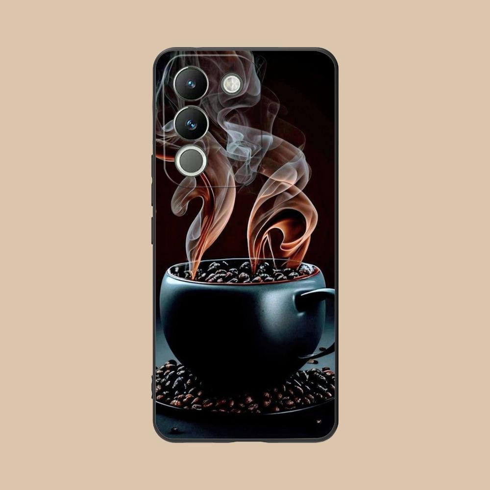 Coffee Beans Matte TPU Mobile Phone Case for VIVO V60 V50 V40 V30 V29 V27 V25 V23 Pro Lite 5G Colorful Printing Cover