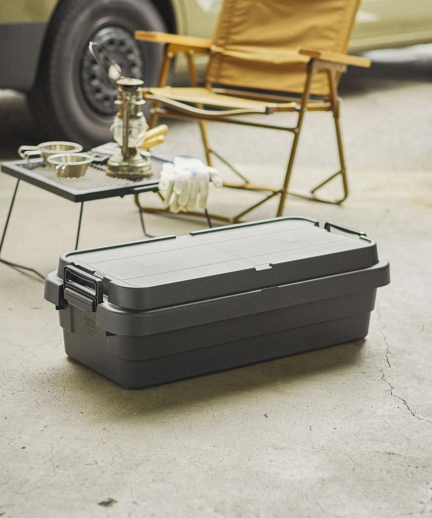 GORDON MILLER Stackable Trunk Cargo, 40L, Low-Profile Storage Box with Lid, Large Capacity, Sit-On, Stackable, Dark Gray, 01680034