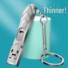 Compact Keychain Folding Nail Clippers - Stainless Steel with Large Opening for Ingrown Nails