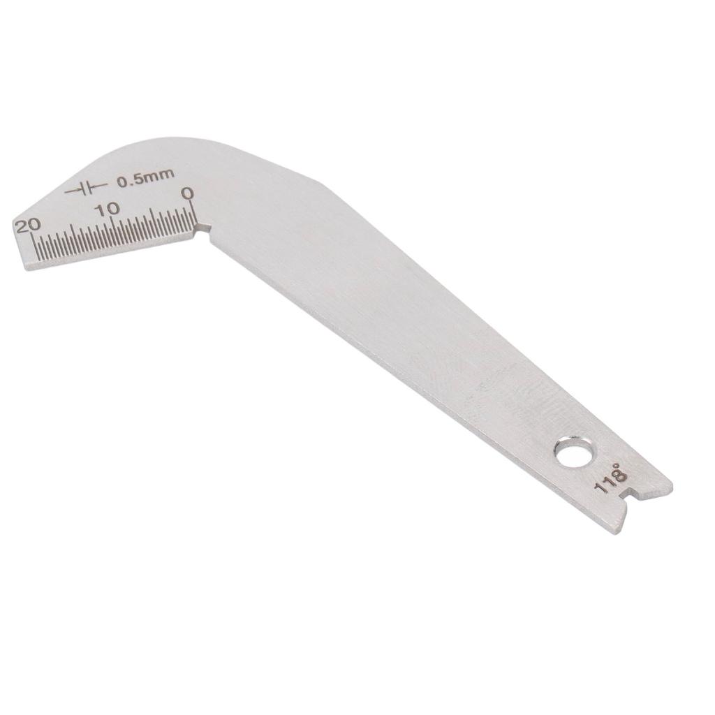 Jauge d'affûtage de forets Acier inoxydable 0,5 mm Précis 118 degrés Angle Outil d'affûtage de forets