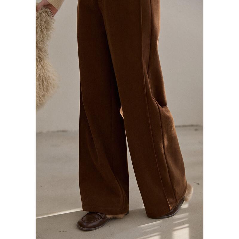 Women's Fleece-Lined Corduroy Straight-Leg Pants