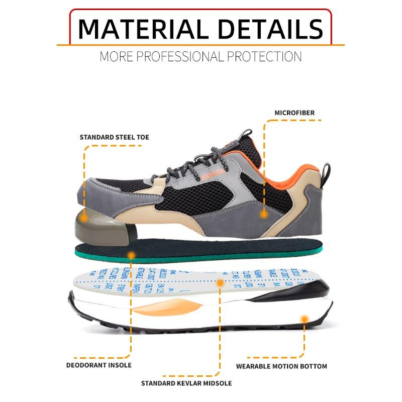 New Summer Breathable Men Safety Work Shoes Sneakers Anti Puncture Outdoor Indestructible Steel Toe Anti Smashing Male Footwear