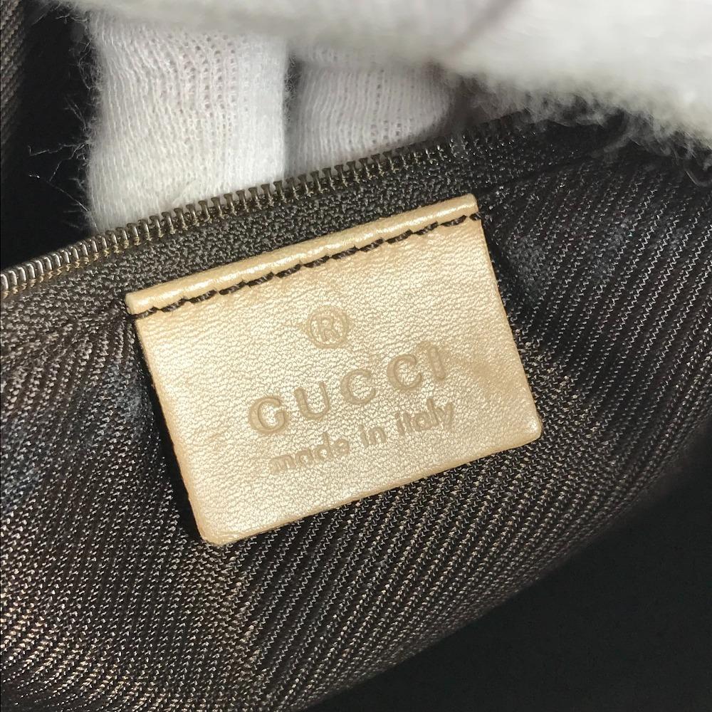 Gucci 73885 GG Logo Bucket-shaped Shoulder Bag GGCanvas/Leather Beige