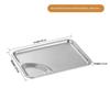 Stainless Steel Barbecue Plate Rectangular Snack Plate Grill Pan Fried Chicken Plate With Dipping Tray Dumpling Plate
