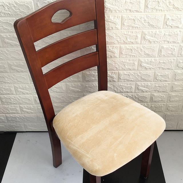 1 Piece For Sale Removable Dining Chair Seat Cover Velvet Stretch Chair Seat Cushion Slipcover For Dining Room Kitchen Chairs