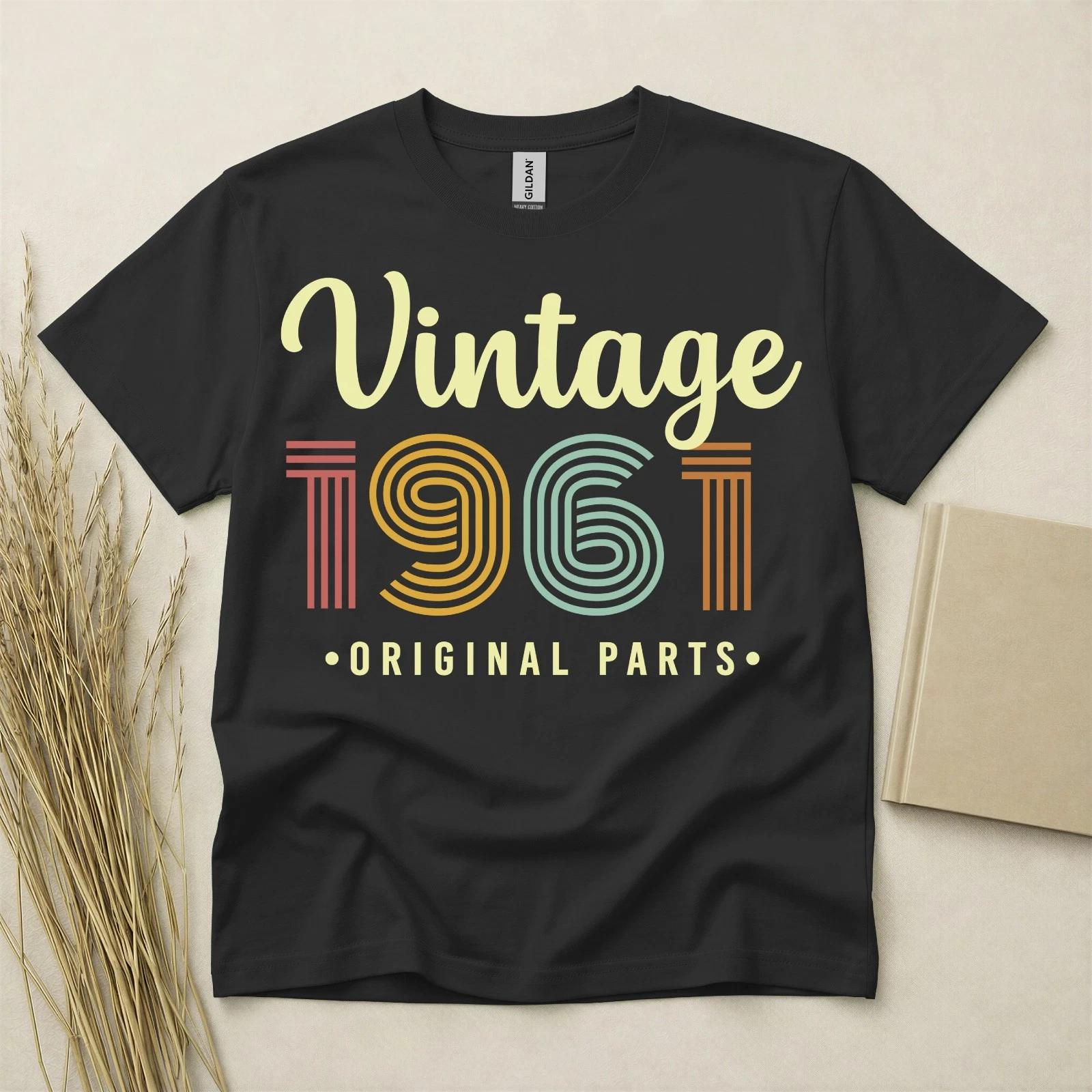 65th Birthday TShirt Born In 1961 65 Years Old Gifts Vintage 1961 Original Parts XL