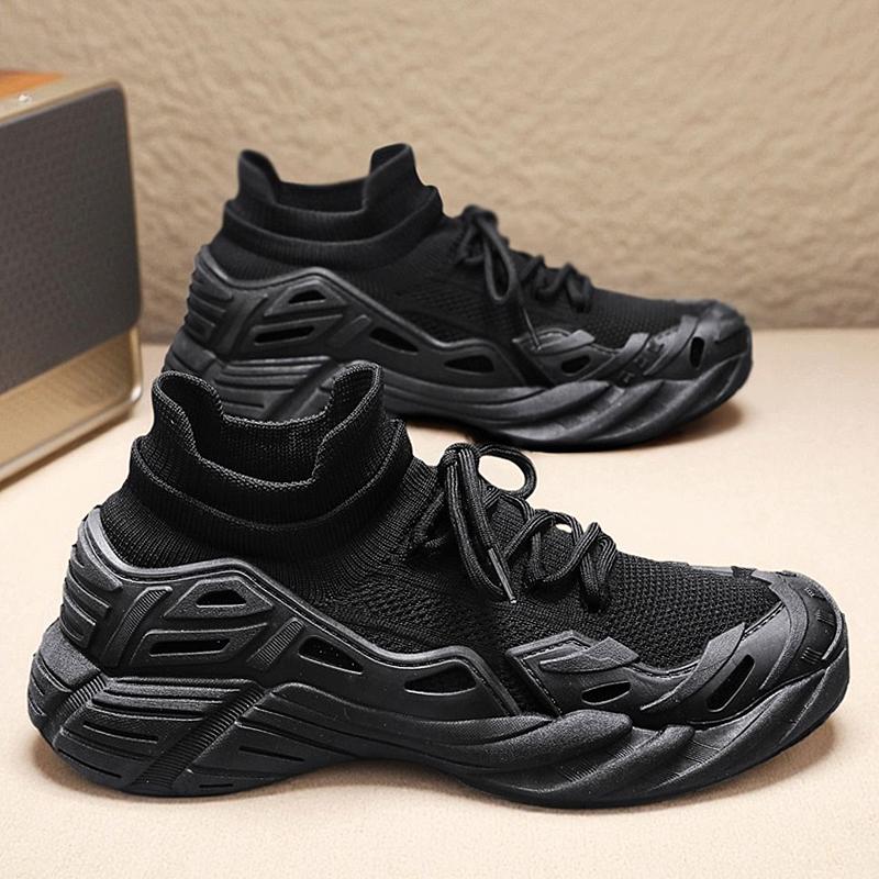 2025 Breathable Women Men's Mesh Shoes Thick-soled Sports Casual Shoes Anti-slip Outdoor Sports Shoe Knitted Socks Casual Shoe