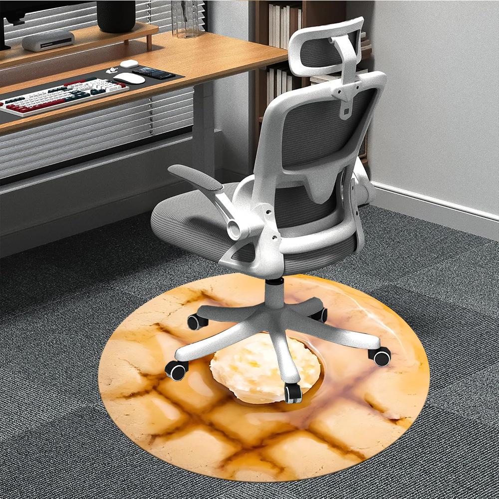 

1pc Waffle, Ice Cream Chair Carpet for Office, Soft Flannel Throw Mat, Perfect for Office,Holiday Party Decoration Choice yy251113175 80cm by 80cm