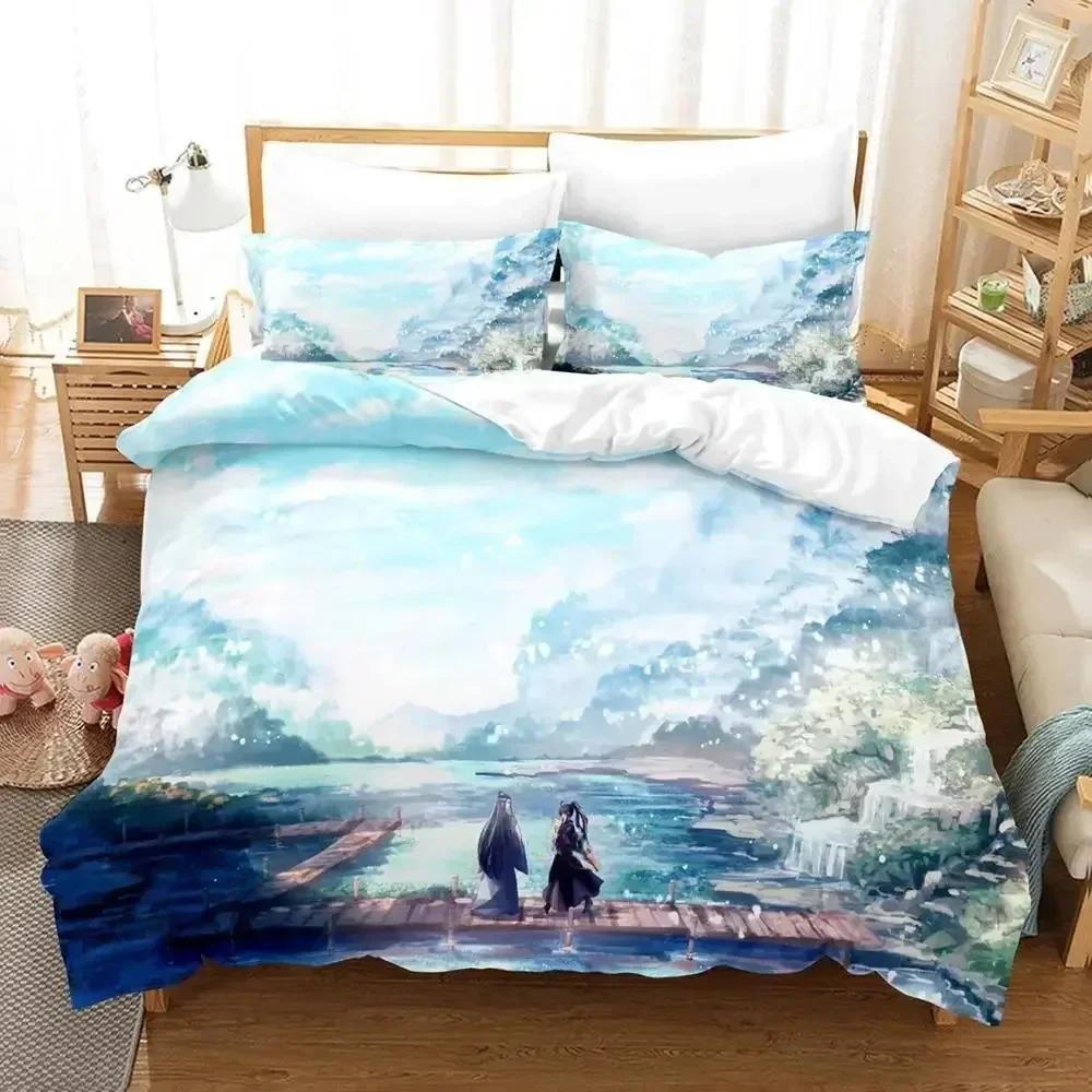 

Новый комплект постельного белья Mo Dao Zu Shi The Grandmaster of Demonic Cultivation, комплект из трех предметов для взрослых и детей, наборы для спальни с пододеяльником 70x133cm 2pcs