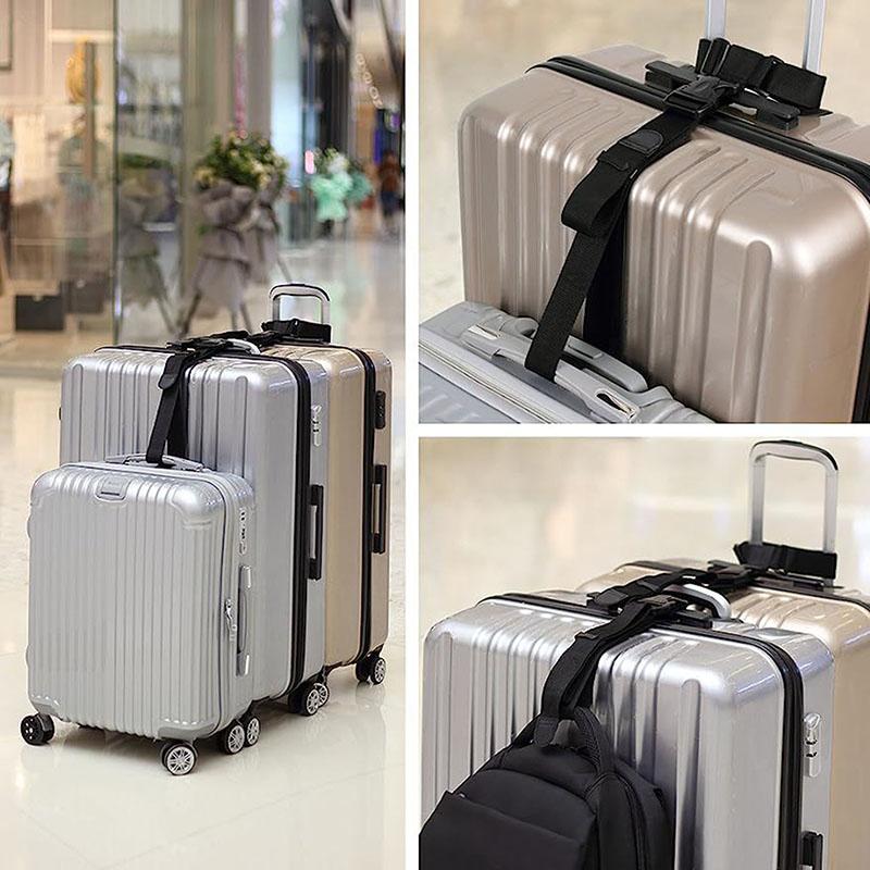 Reisegebundenes Schwarzes Strapazierfähiges Nylon Ladezurrgurt Gepäckzurrgurt Riemen Mit Klemmschnalle Reise-Sets Outdoor Camping Werkzeug