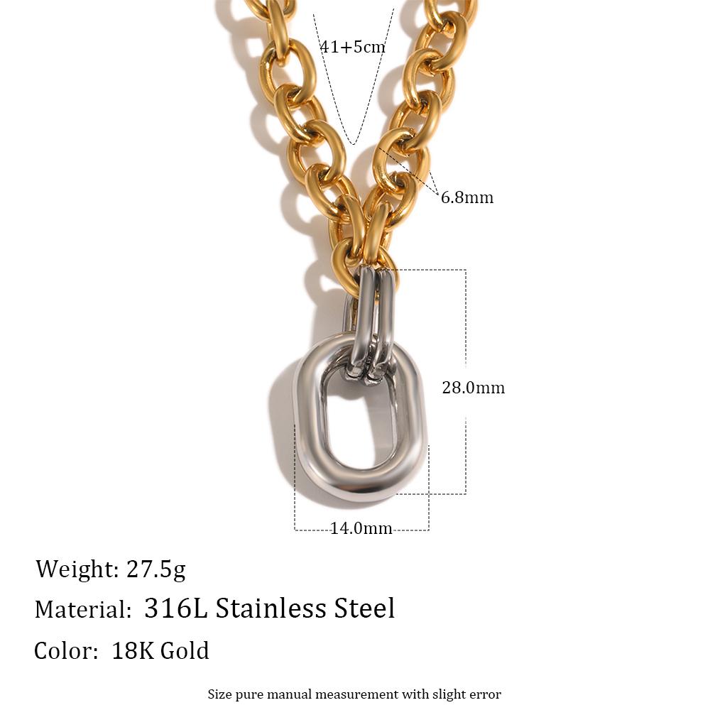 MamacitaSlay 316L Stainless Steel Mixed Color Jewelry Set 18K Gold Plated Waterproof Necklace Bracelet Earrings For Women Gift