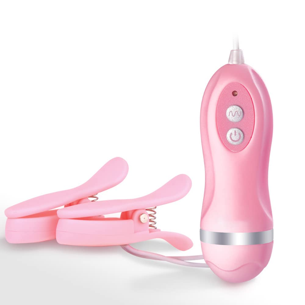 Sexyhot Nipple Nipple Nipple SM Nipple Clamp 10 Vibration Pink Vibrator, Development, Rotor, Clips, Stimulation, Patterns, Quiet, Waterproof, Unisex,