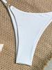Sexy Dreieck Mini-Bikini-Set Micro-Tanga Einfarbiger Badeanzug Damen Badeanzug Biquini Bandage Strandbekleidung Bademode Tanga-Bikini
