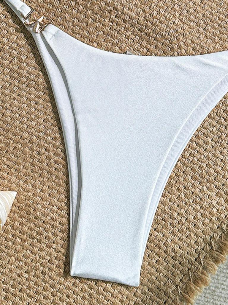 Sexy Dreieck Mini-Bikini-Set Micro-Tanga Einfarbiger Badeanzug Damen Badeanzug Biquini Bandage Strandbekleidung Bademode Tanga-Bikini