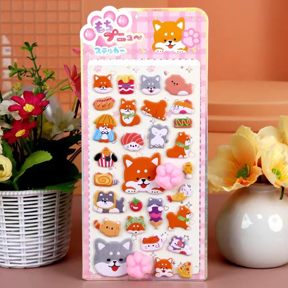 Kawaii Animals Butt Stickers Soft Pinched Happy Buttocks Sticker 3D Puffy Squishy Stress Relief Stickers DIY Phone Case Decor