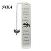 Black Tassel Bookmark Pterosaur Bookmark, Stainless Steel Fourth Wing Design Page Marker with Smooth Polished Tassel, Unique Literary Gift for
