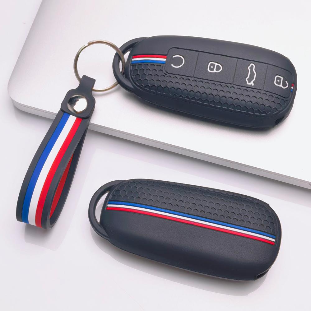 Honeycomb Silicone Key Fob Strap for Chery Tiggo 7 Pro Arrizo 8 OMODA 5 Jetour Traveler Honeycomb Texture Racing Stripe Detachable Keychain Holder