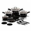 Granit-Topfset 15 Teile. Berlinger Haus Bh-6155 Schwarz Silber