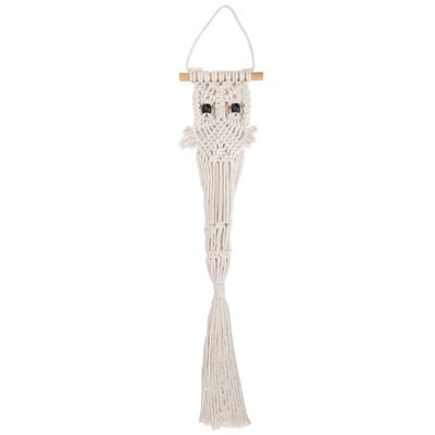 Hand Made Owl Macrame Wall Hanging Cotton Dried Flower Pocket Set Home Decoration