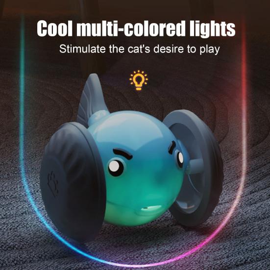 Yousheng Smart Electric Interactive Cat Toy Automatic Moving Toy with LED Light Rechargeable Random Movement Whale Toy for Indoor Cats Bored Relief