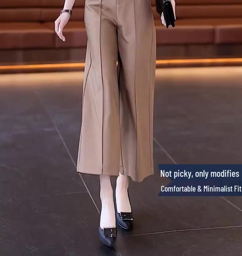 Women's Summer Drapey Wide-Leg Suit Pants, 2025 New, Versatile & Casual, Thin Nine-Point Straight Fit