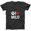 Life Ist Better with Milo Cat Name Design Shirt Long Sleeve T-Shirt Sweatshirt Hoodie for Men Women Kids Made In Canada Black