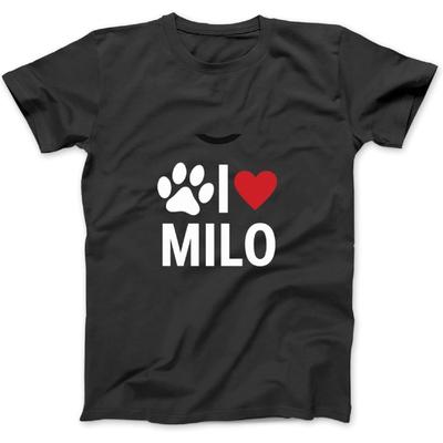 Life Ist Better with Milo Cat Name Design Shirt Long Sleeve T-Shirt Sweatshirt Hoodie for Men Women Kids Made In Canada Black