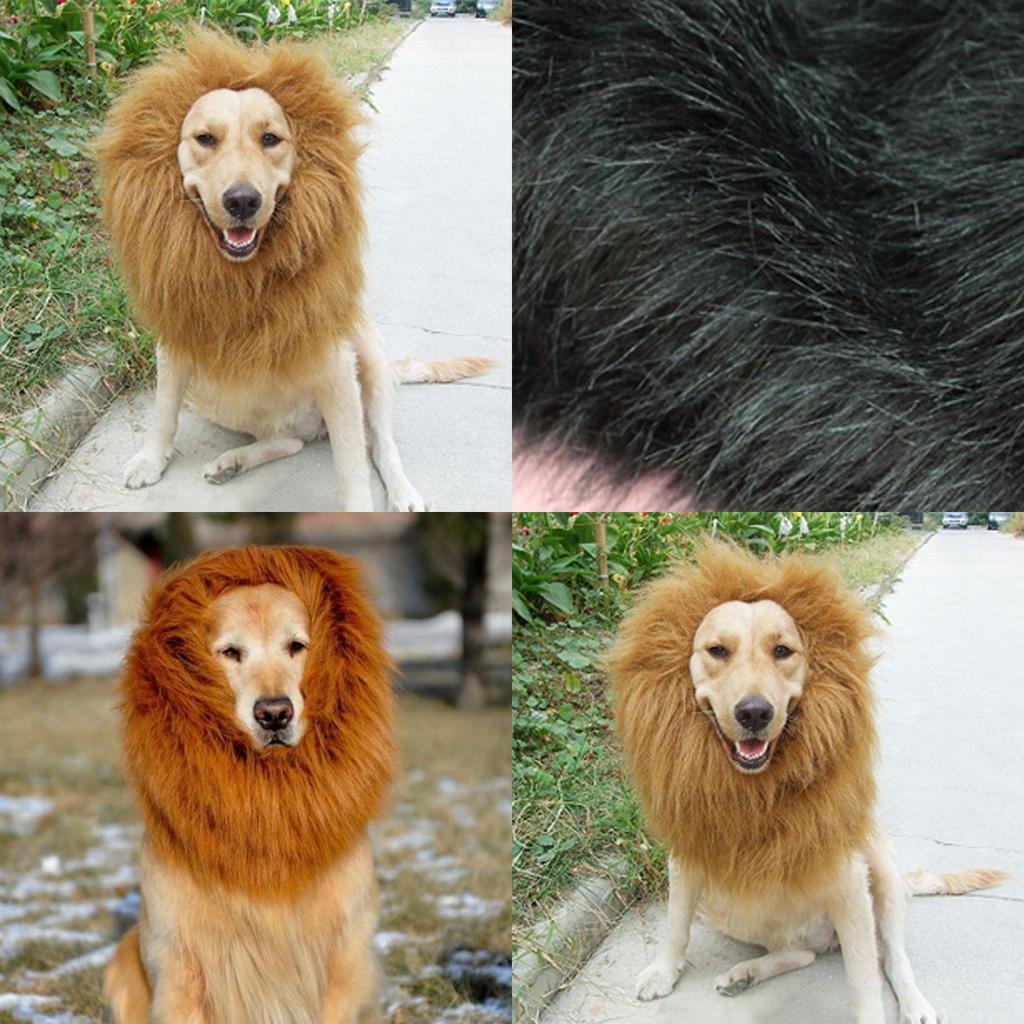 Jungle King Pet Costume Lion Hat With Faux Fur For Small Dogs