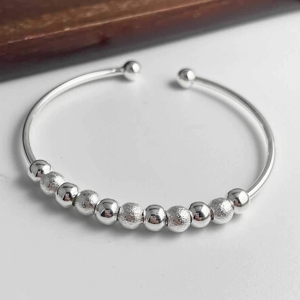 Xiaomi 100% Solid 925 Sterling Silver Retro Bracelet for Women Men Vintage Handmade Small Beads Simple Bracelet Birthday Gift