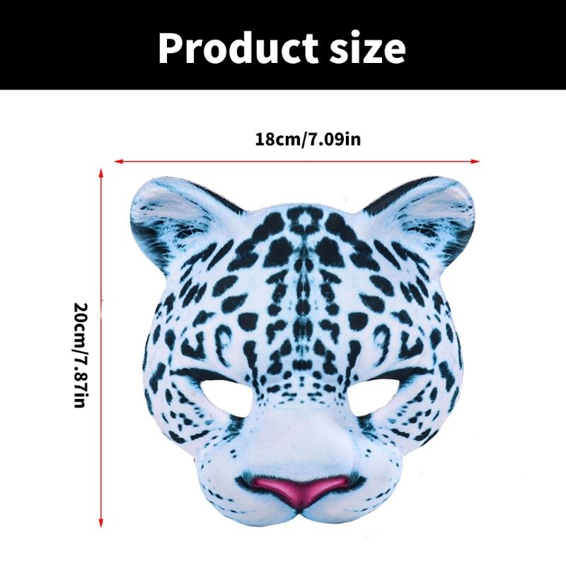 Snow Leopard Animal Mask Masquerade Mask Half Face Mask Halloween Party Mask Masquerade Accessory For Men Women Cosplay