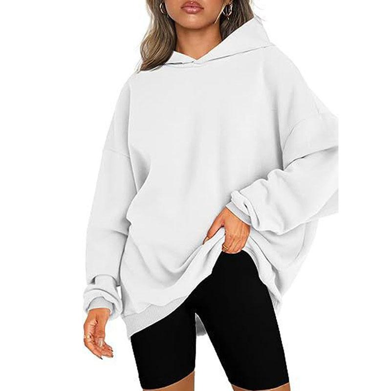 2026 Fall Winter New Loose Hoodies Pullovers Women Oversized Casual Solid Plus Velvet Sweatshirts Female Hoody Clothes