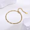 Vnox Minimalist Box Chain Bracelets for Women, Gold Color Stainless Steel Link Chain Wristband Jewelry