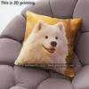 Cute Samoyed Dog Print Throw Pillow Covers Pattern Cushion Cover Suitable For Sofa Bedroom Car Pillow Cover